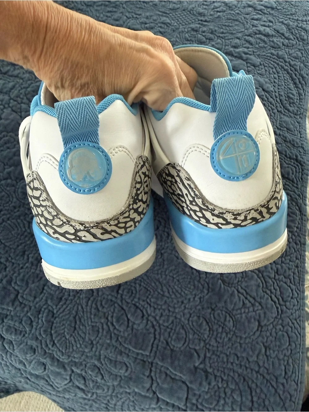 Air Jordan Retro Style White & University Blue Sneakers